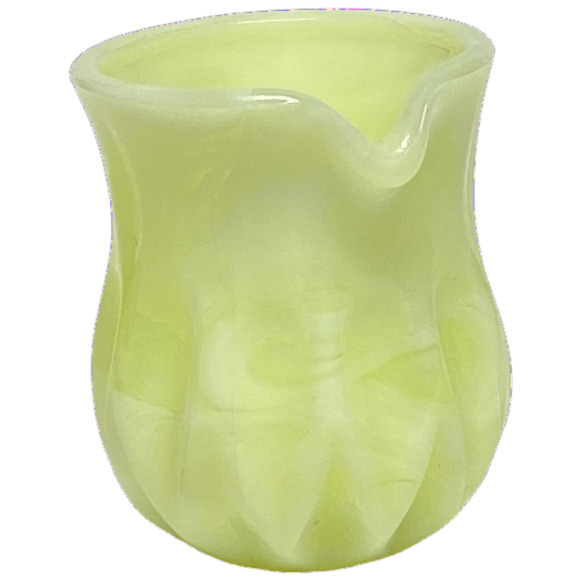 Mini Cream Vaseline Boyd Glass Pitcher Toothpick Holder 2000 Lemon Splash GLOWS - Picture 9 of 15
